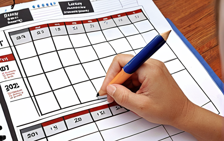 **
A person happily marking off a goal on a planner or calendar. They are smiling and appear organized. The scene should convey a sense of accomplishment and focus on achieving targets with a clear plan.
**