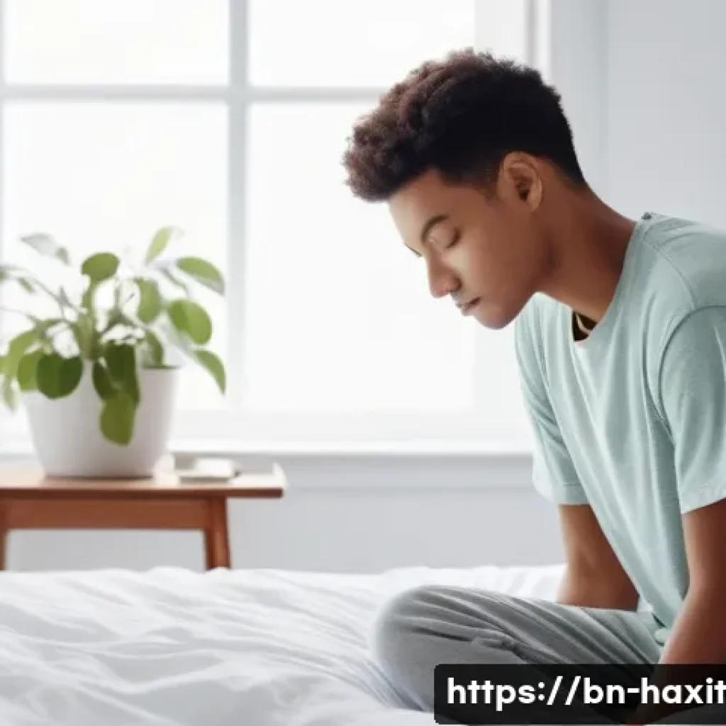 효과적인 습관 유지 전략 - **Prompt 1: Serene Morning Start**
A young adult (around 20-25 years old), gender-neutral, is ge...